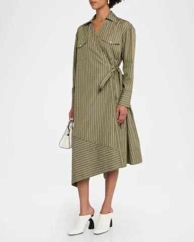 3.1 Phillip Lim Asymmetric Stripe Poplin Wrap Dress | Thumbnail 3 3.1 Phillip Lim Asymmetric Stripe Poplin Wrap Dress | Thumbnail 3