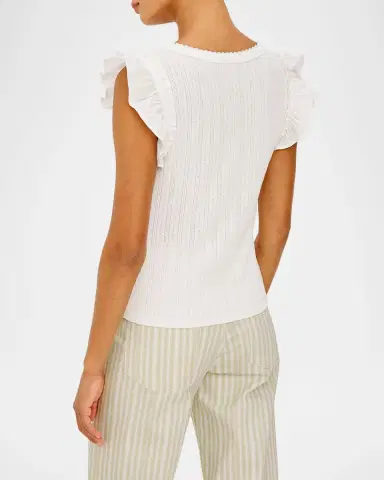 Rails Giovanna Pointelle Knit Flutter-Sleeve Top | Thumbnail 2 Rails Giovanna Pointelle Knit Flutter-Sleeve Top | Thumbnail 2