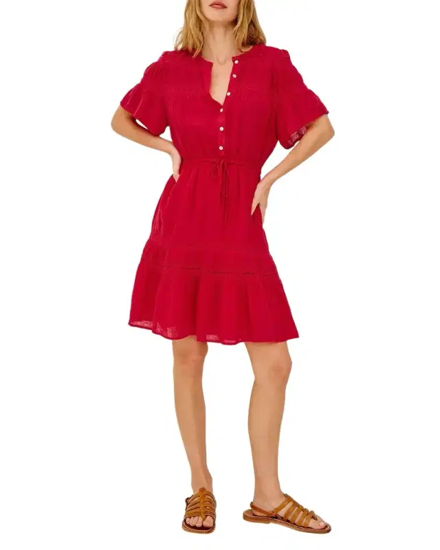 Winslow Short-Sleeve Linen Mini Dress