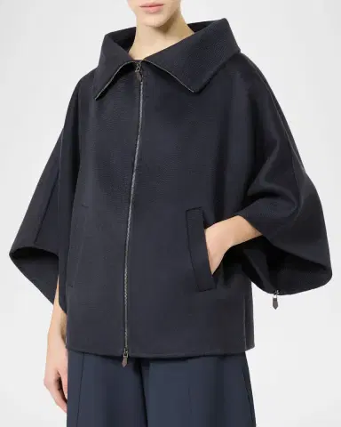 Max Mara Double Cashmere Cropped Coat | Thumbnail 3