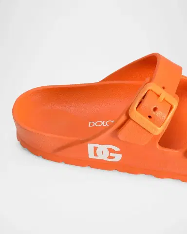 Dolce & Gabbana Girl 's Logo Slide Sandal, Kids | Thumbnail 3