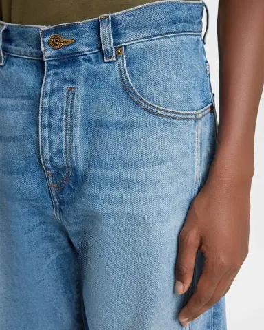 Balmain Men 's Loose-Fit Faded Denim Jeans | Thumbnail 4 Balmain Men 's Loose-Fit Faded Denim Jeans | Thumbnail 4