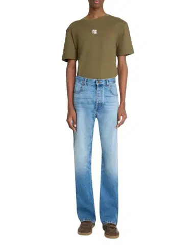 Balmain Men 's Loose-Fit Faded Denim Jeans | Thumbnail 1 Balmain Men 's Loose-Fit Faded Denim Jeans | Thumbnail 1