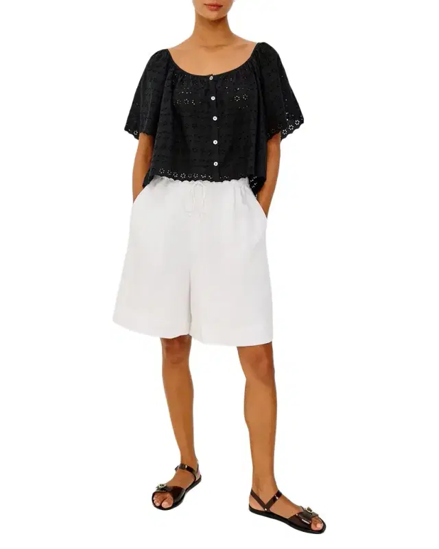 RAILS Miller Short-Sleeve Eyelet Top