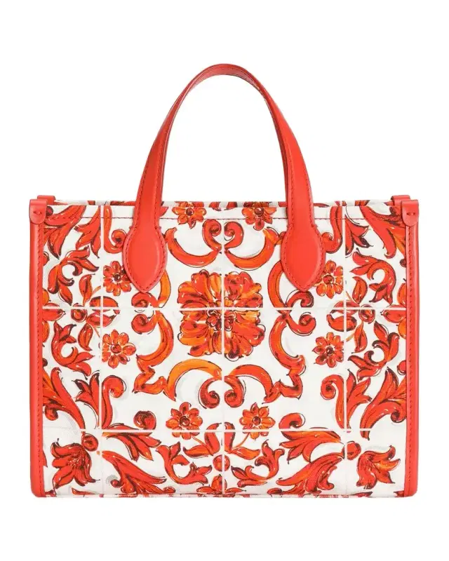 Dolce & Gabbana Kid 's Majolica-Print Canvas Tote Shopping Bag