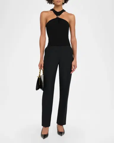 Ronny Kobo Marcel Embellished Halter Jersey Top | Thumbnail 2
