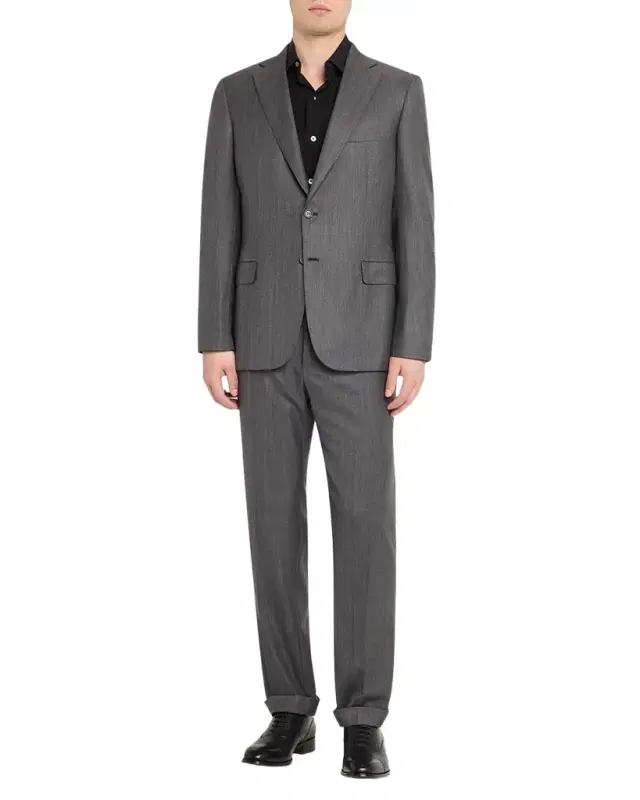 Brioni Men 's Tonal Herringbone Wool-Silk Two-Piece Suit