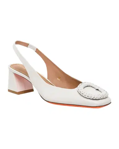 Santoni 50mm Corolle Leather Slingback Buckle Pumps | Thumbnail 1 Santoni 50mm Corolle Leather Slingback Buckle Pumps | Thumbnail 1