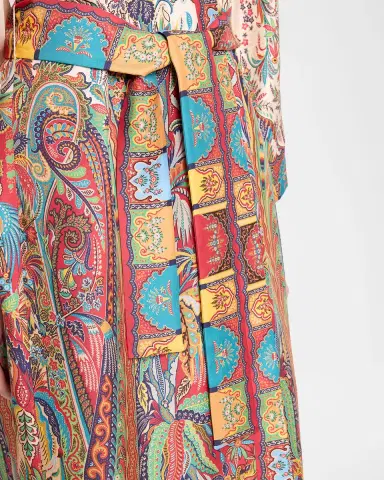Etro Belted Paisley Silk Fringed Dustcoat | Thumbnail 4 Etro Belted Paisley Silk Fringed Dustcoat | Thumbnail 4