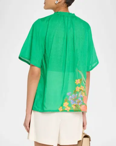 Johnny Was Breezy Floral-Print Blouse | Thumbnail 2