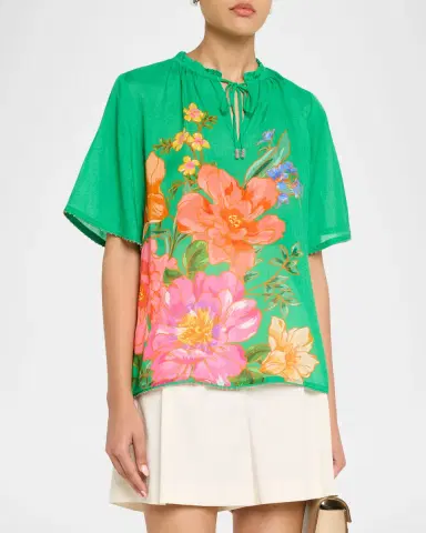 Johnny Was Breezy Floral-Print Blouse | Thumbnail 3