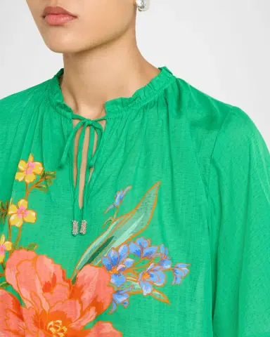Johnny Was Breezy Floral-Print Blouse | Thumbnail 4