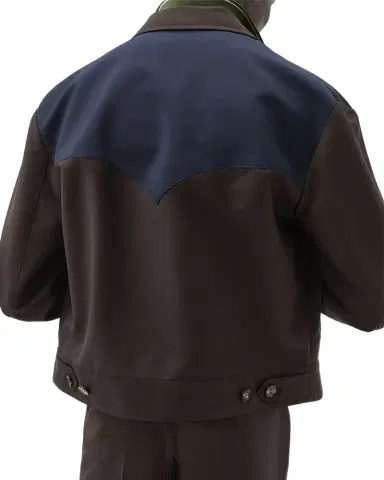 Versace Colorblocked Wool/Mohair Zip-Up Blouson Jacket | Thumbnail 1 Versace Colorblocked Wool/Mohair Zip-Up Blouson Jacket | Thumbnail 1