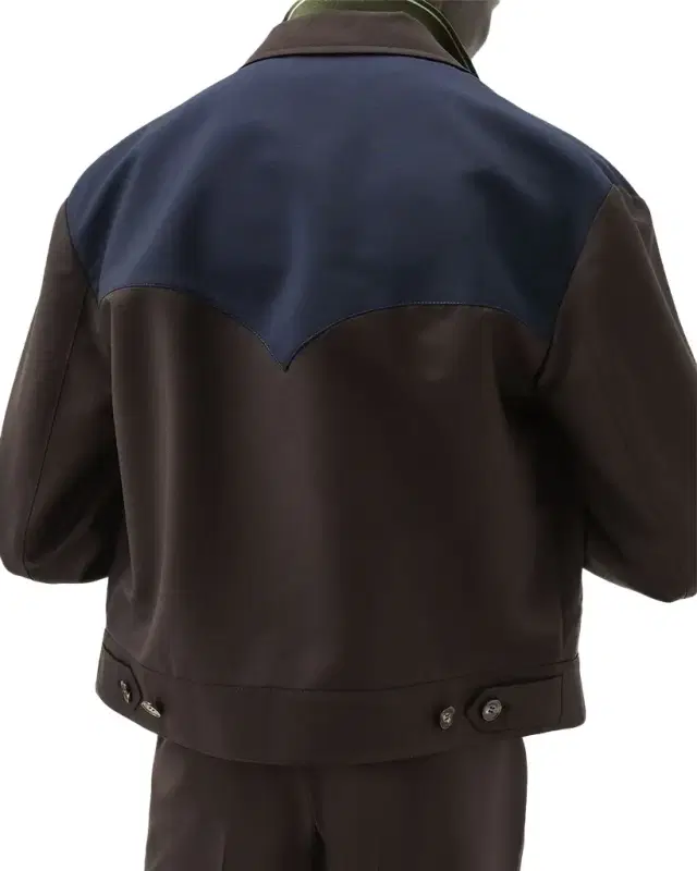 Versace Colorblocked Wool/Mohair Zip-Up Blouson Jacket