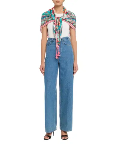 Johnny Was Patchwork Floral-Print Square Silk Scarf | Thumbnail 1 Johnny Was Patchwork Floral-Print Square Silk Scarf | Thumbnail 1