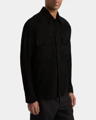 Vince Men 's Suede Snap-Front Shirt Jacket | Thumbnail 6 Vince Men 's Suede Snap-Front Shirt Jacket | Thumbnail 6