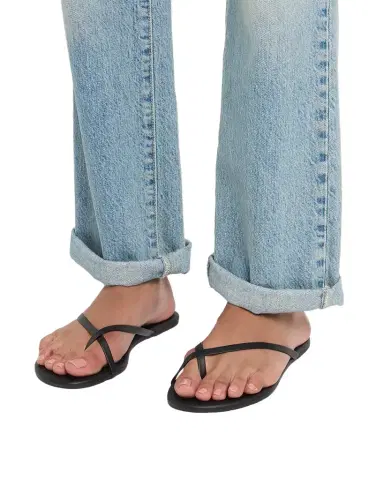 TKEES Riley Metallic Leather Crisscross Flat Thong Sandals | Thumbnail 1 TKEES Riley Metallic Leather Crisscross Flat Thong Sandals | Thumbnail 1