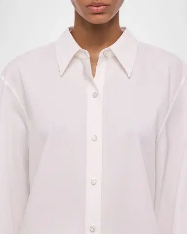 Helmut Lang Tie-Back Button-Front Cotton Shirt | Thumbnail 4