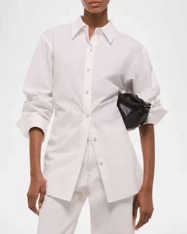 Helmut Lang Tie-Back Button-Front Cotton Shirt | Thumbnail 6