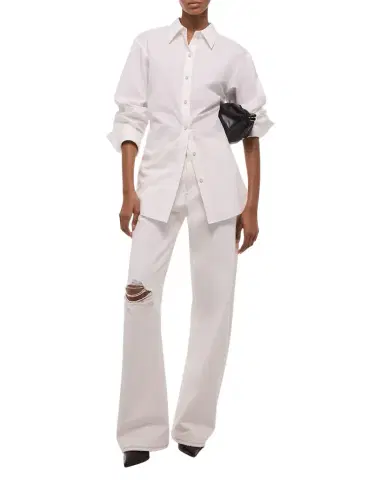 Helmut Lang Tie-Back Button-Front Cotton Shirt | Thumbnail 1