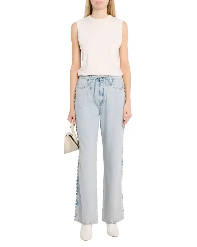 rag & bone Featherweight Phoebe Scalloped Drawstring Jeans