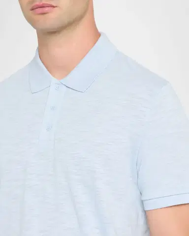 Vince Men 's Cotton Heathered Polo Shirt | Thumbnail 4 Vince Men 's Cotton Heathered Polo Shirt | Thumbnail 4