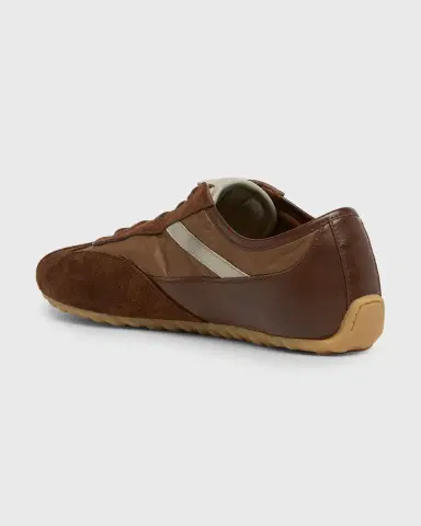 Alexander McQueen Men's Boxe Mixed Media Low-Top Sneakers | Thumbnail 3