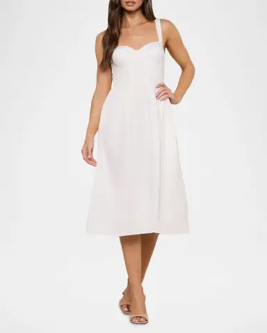 L'Agence Tiani Bustier Linen-Blend Dress | Thumbnail 3