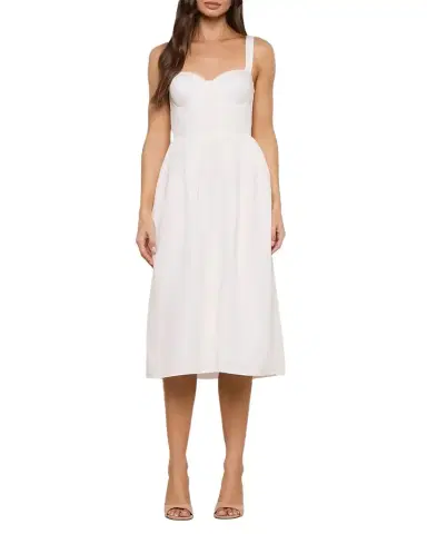 L'Agence Tiani Bustier Linen-Blend Dress | Thumbnail 1