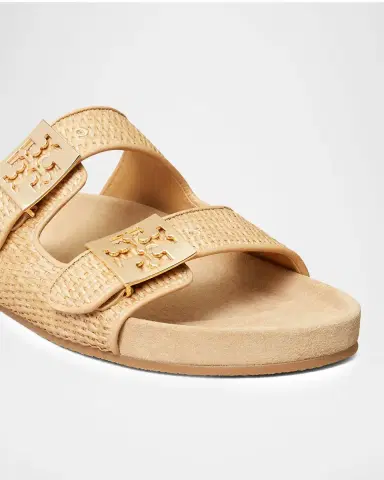 Tory Burch Mellow Raffia Dual-Buckle Slide Sandals | Thumbnail 2 Tory Burch Mellow Raffia Dual-Buckle Slide Sandals | Thumbnail 2