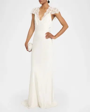 TWP Lace-Trimmed Silk Gown | Thumbnail 3 TWP Lace-Trimmed Silk Gown | Thumbnail 3