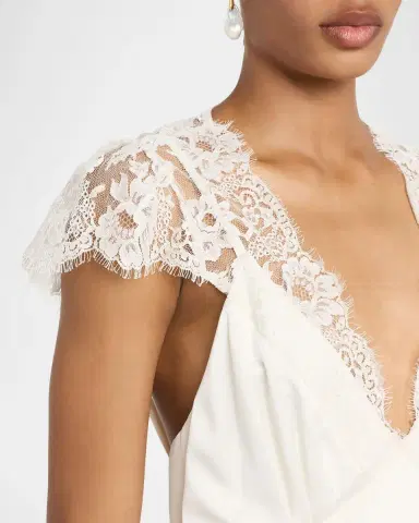 TWP Lace-Trimmed Silk Gown | Thumbnail 4 TWP Lace-Trimmed Silk Gown | Thumbnail 4
