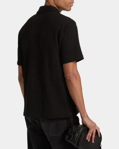 Vince Men 's Pointelle Short-Sleeve Shirt | Thumbnail 2 Vince Men 's Pointelle Short-Sleeve Shirt | Thumbnail 2