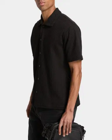 Vince Men 's Pointelle Short-Sleeve Shirt | Thumbnail 6 Vince Men 's Pointelle Short-Sleeve Shirt | Thumbnail 6