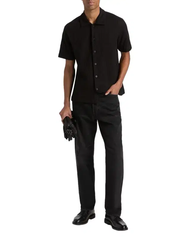Vince Men 's Pointelle Short-Sleeve Shirt