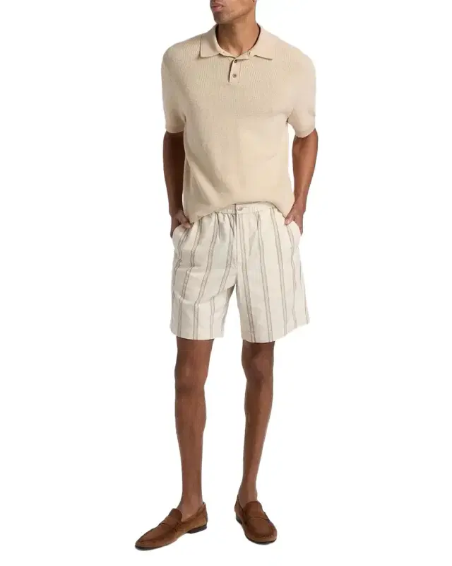 Vince Men 's Cotton and Cashmere Micro-Knit Short-Sleeve Polo Sweater