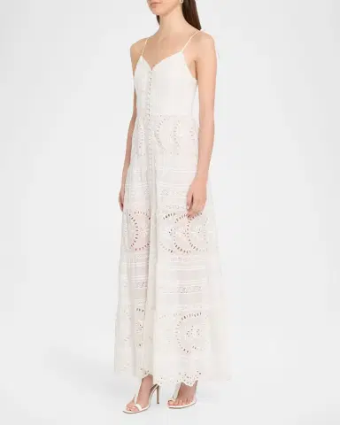 ALICE + OLIVIA Shanti Embroidered Cotton Maxi Dress | Thumbnail 3