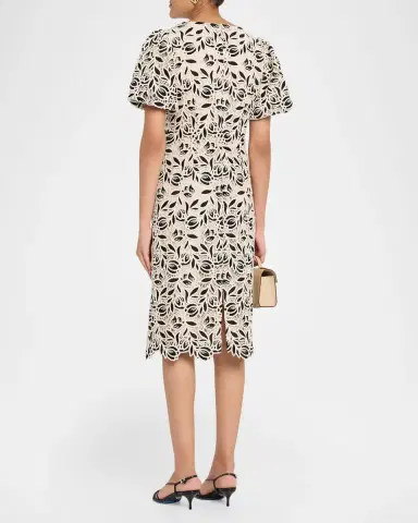 Elie Tahari The Presley Floral Lace Midi Dress | Thumbnail 2