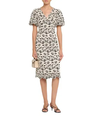 Elie Tahari The Presley Floral Lace Midi Dress | Thumbnail 1
