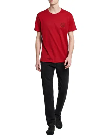 Dolce & Gabbana Men's Cotton Embroidered-Crest Crewneck T-Shirt | Thumbnail 1 Dolce & Gabbana Men's Cotton Embroidered-Crest Crewneck T-Shirt | Thumbnail 1