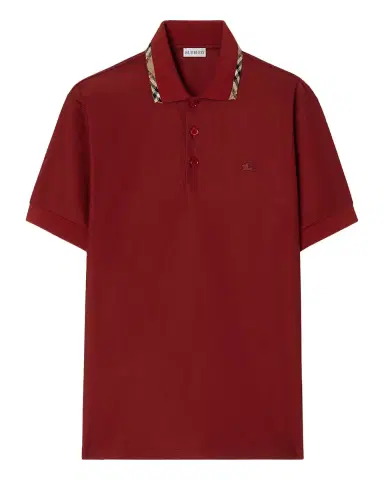 Burberry Men's Eddie Check-Trim Cotton Polo Shirt | Thumbnail 3 Burberry Men's Eddie Check-Trim Cotton Polo Shirt | Thumbnail 3