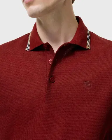 Burberry Men's Eddie Check-Trim Cotton Polo Shirt | Thumbnail 5 Burberry Men's Eddie Check-Trim Cotton Polo Shirt | Thumbnail 5