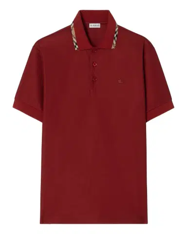 Burberry Men's Eddie Check-Trim Cotton Polo Shirt | Thumbnail 1 Burberry Men's Eddie Check-Trim Cotton Polo Shirt | Thumbnail 1