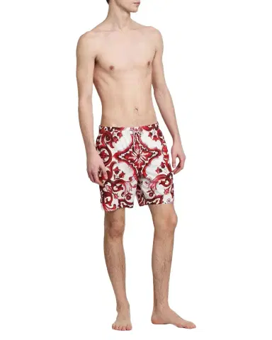 Dolce & Gabbana Men's Majolica-Print Swim Trunks | Thumbnail 1 Dolce & Gabbana Men's Majolica-Print Swim Trunks | Thumbnail 1
