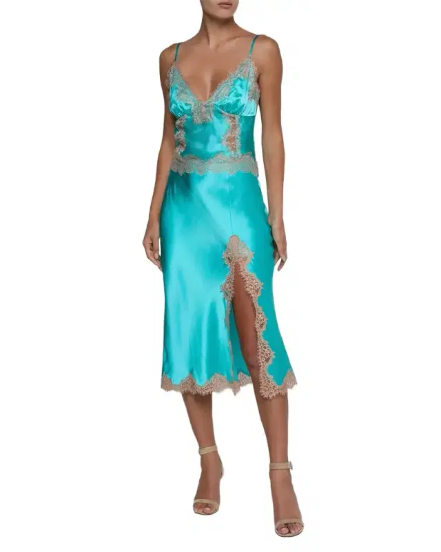 Kimber Lace-Trim Silk Cami