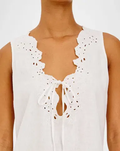 RAILS Lunetta Embroidered Linen Shift Dress | Thumbnail 4