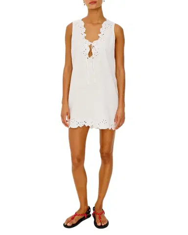 RAILS Lunetta Embroidered Linen Shift Dress | Thumbnail 1