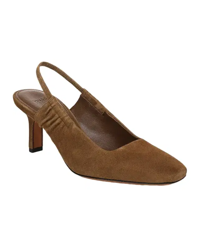 Vince 6mm Venice Suede Slingback Pumps