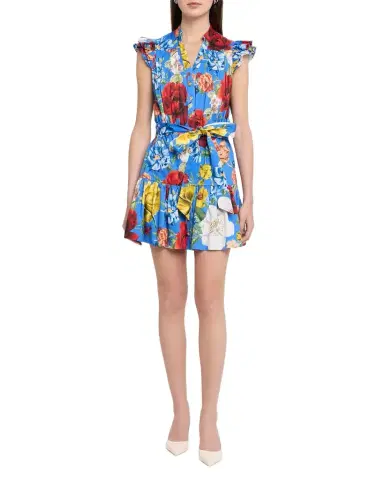 ALICE + OLIVIA Cora Floral Flutter-Sleeve Mini Dress | Thumbnail 1