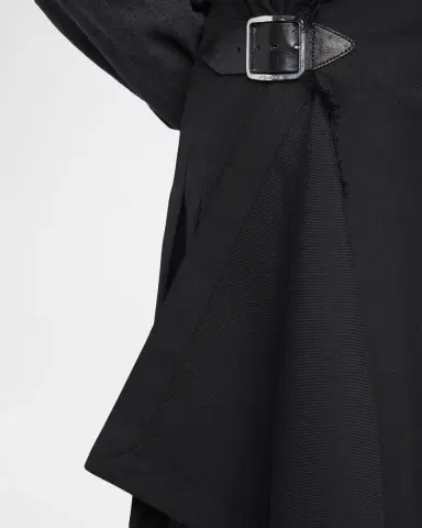Alexander McQueen Men's Uniform Wool Asymmetric Pleated Wrap Skirt | Thumbnail 4